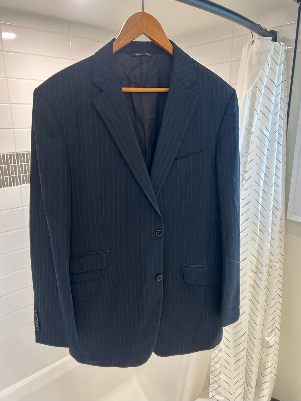 Canali Navy Pinstripe Men's Blazer
